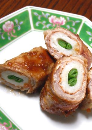 ちくわとインゲンのくるくる焼き豚☆-レシピのメイン写真