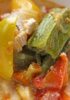 圧力鍋で！夏野菜と鶏肉の簡単トマト煮込み-レシピのメイン写真