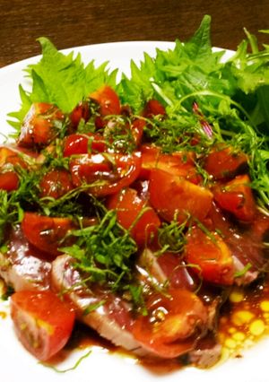簡単イタリアン 鰹とトマトのカルパッチョ-レシピのメイン写真
