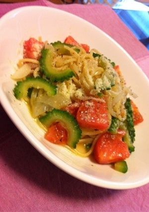 ゴーヤとトマトの冷製パスタ-レシピのメイン写真