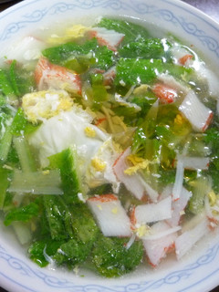 山東菜の海鮮風味卵スープ~♪-レシピのメイン写真