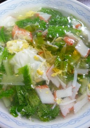 山東菜の海鮮風味卵スープ～♪-レシピのメイン写真