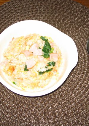 ツナとハムと小松菜のチャーハン-レシピのメイン写真