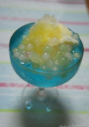 ブルーソーダゼリーとタピオカのスイーツ♪-レシピのメイン写真