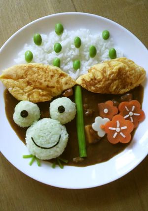 ＊デコカレー＊カエルさんの雨やどり-レシピのメイン写真