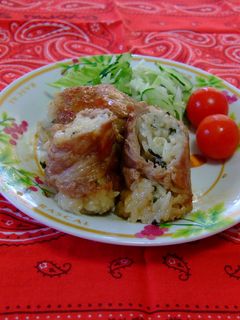 カマンベールin 肉巻きおにぎり-レシピのメイン写真