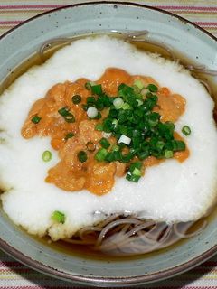 ウニ載せ冷やしとろろそば-レシピのメイン写真