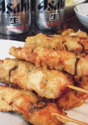シンプル☆鶏ささみと塩昆布の串天-レシピのメイン写真