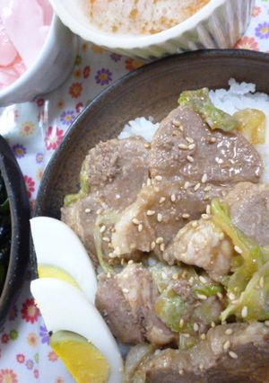 豚バラの塩こうじ入り味噌照り丼-レシピのメイン写真