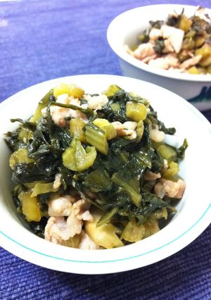 野沢菜の炒め物♪ちょっとゆず胡椒風味♪-レシピのメイン写真