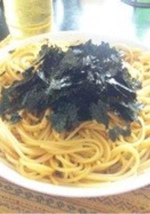 手抜きで美味♪バター醤油のりのっけパスタ-レシピのメイン写真