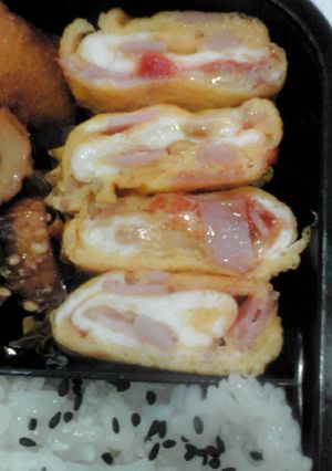 弁当☆ケチャップ味の卵焼き ハムチーズ-レシピのメイン写真