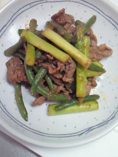 アスパラといんげんの簡単牛肉炒め-レシピのメイン写真
