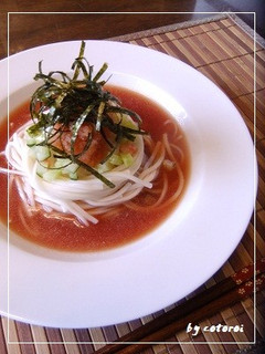 ひんやり トマト明太子そうめん-レシピのメイン写真