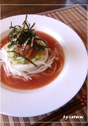 ひんやり　トマト明太子そうめん-レシピのメイン写真