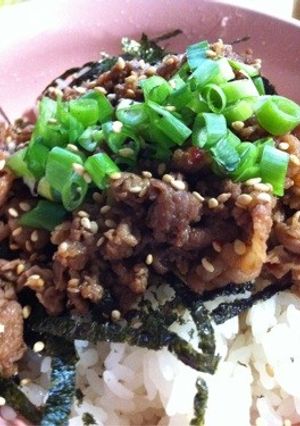 ★安い牛薄切り肉でカルビ丼★-レシピのメイン写真