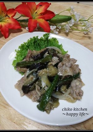 豚肉とナスのにんにく味噌炒め♪-レシピのメイン写真