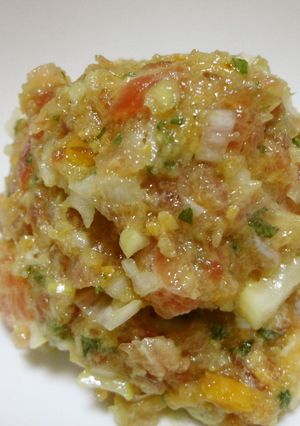 まな板が汚れない♪　マグロのなめろう-レシピのメイン写真