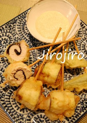 ぐるぐる巻き巻き鶏串天-レシピのメイン写真