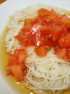 トマトの冷製そうめん-レシピのメイン写真