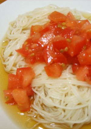 トマトの冷製そうめん-レシピのメイン写真