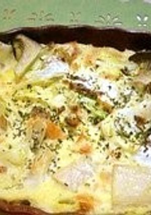 鮭とキャベツの豆腐オムレツ-レシピのメイン写真