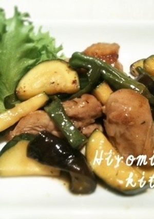 ズッキーニと鶏肉の甘辛炒め-レシピのメイン写真