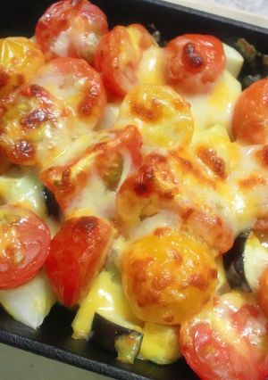 魚焼きグリルでプチトマトグラタン-レシピのメイン写真