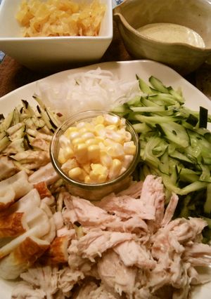 簡単ヘルシー！夏野菜とムネ肉の棒棒鶏-レシピのメイン写真