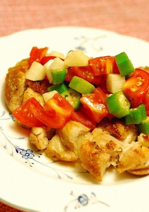グリルチキンの夏野菜ポン酢添え-レシピのメイン写真