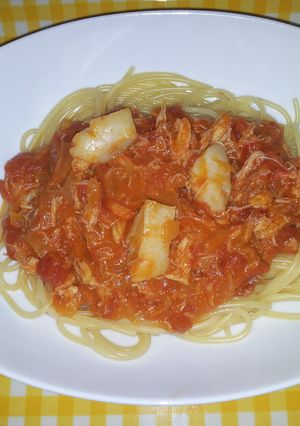 ホタテとカニのトマトクリームパスタ-レシピのメイン写真