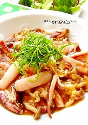 いかときのこのコチュあん～卵とじ～-レシピのメイン写真