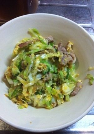 キャベツと豚肉の卵炒め-レシピのメイン写真