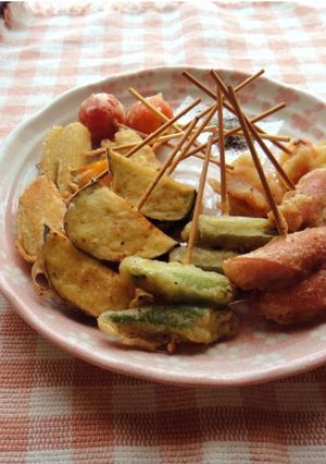 夏野菜の彩り串天-レシピのメイン写真