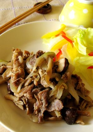 豚ときのこの塩しょうが焼き-レシピのメイン写真