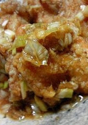 鶏の竜田揚げ 酢葱ソースがけ♪-レシピのメイン写真