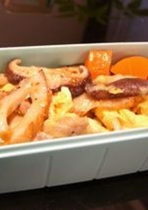 お弁当向きの豚薄切り肉の玉子とじ-レシピのメイン写真