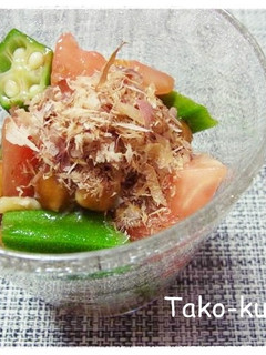 なめこ・おくら・トマトとろっとろサラダ-レシピのメイン写真