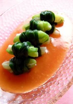 わけぎｄｅクルクルぬた～梅味噌添え。-レシピのメイン写真