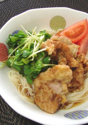 ぶっかけそうめん☆から揚げＯＮ-レシピのメイン写真