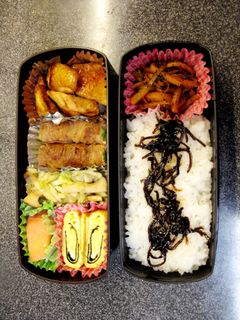 記録用☆照焼きチキンと牛肉野菜巻き弁当☆-レシピのメイン写真
