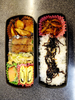 記録用☆照焼きチキンと牛肉野菜巻き弁当☆-レシピのメイン写真
