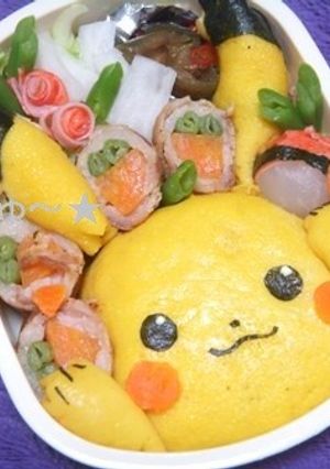 キャラ弁☆ピカチュウのオムライス弁当-レシピのメイン写真