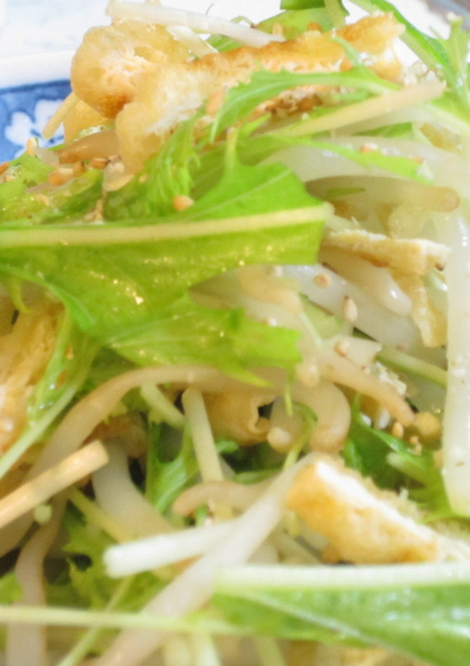 ほんだしで水菜とお揚げのサラダ-レシピのメイン写真