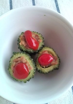 ＜覚書＞レンジ利用☆ゴーヤの肉詰め-レシピのメイン写真
