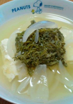 牛しゃぶの茹で汁で*とろとろ豆腐汁-レシピのメイン写真
