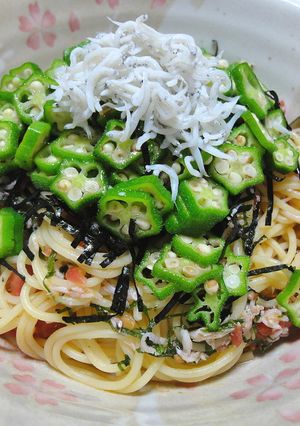 オクラとしらすのトマト冷製パスタ-レシピのメイン写真