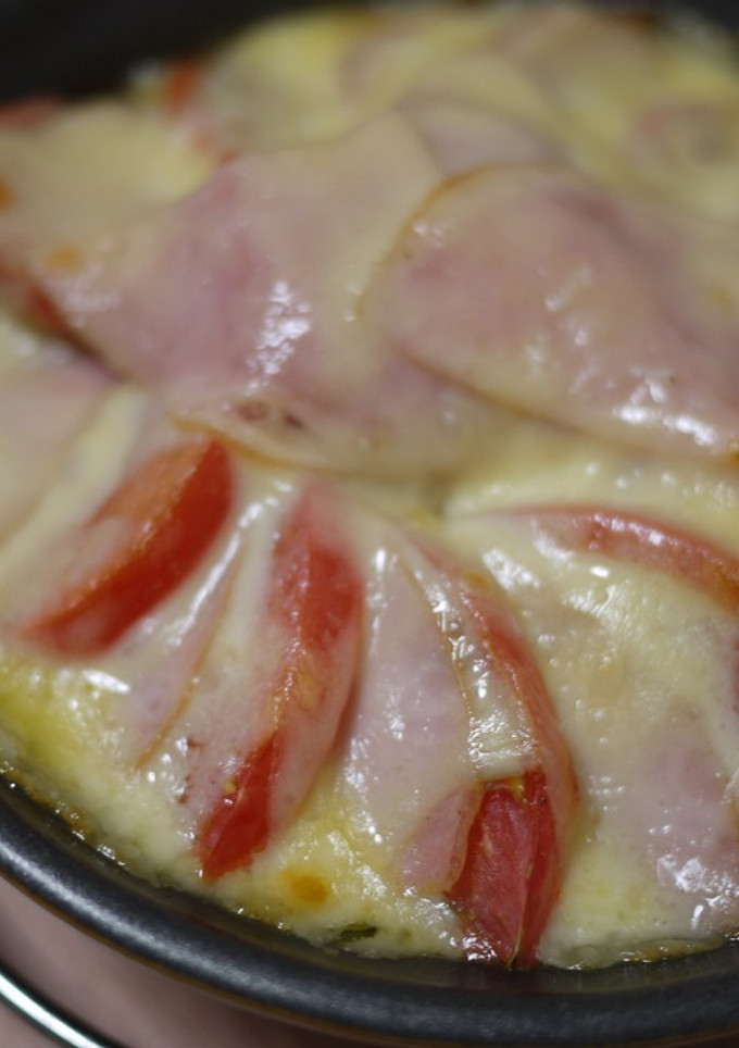 トマトとハムの重ねチーズ焼き-レシピのメイン写真
