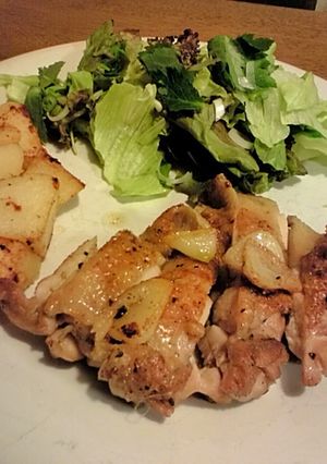 チキンのガーリックソテー♪と香味サラダ-レシピのメイン写真