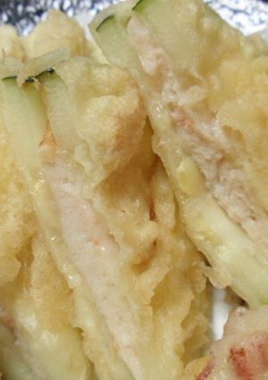 ズッキーニの海老しんじょはさみ揚げ-レシピのメイン写真
